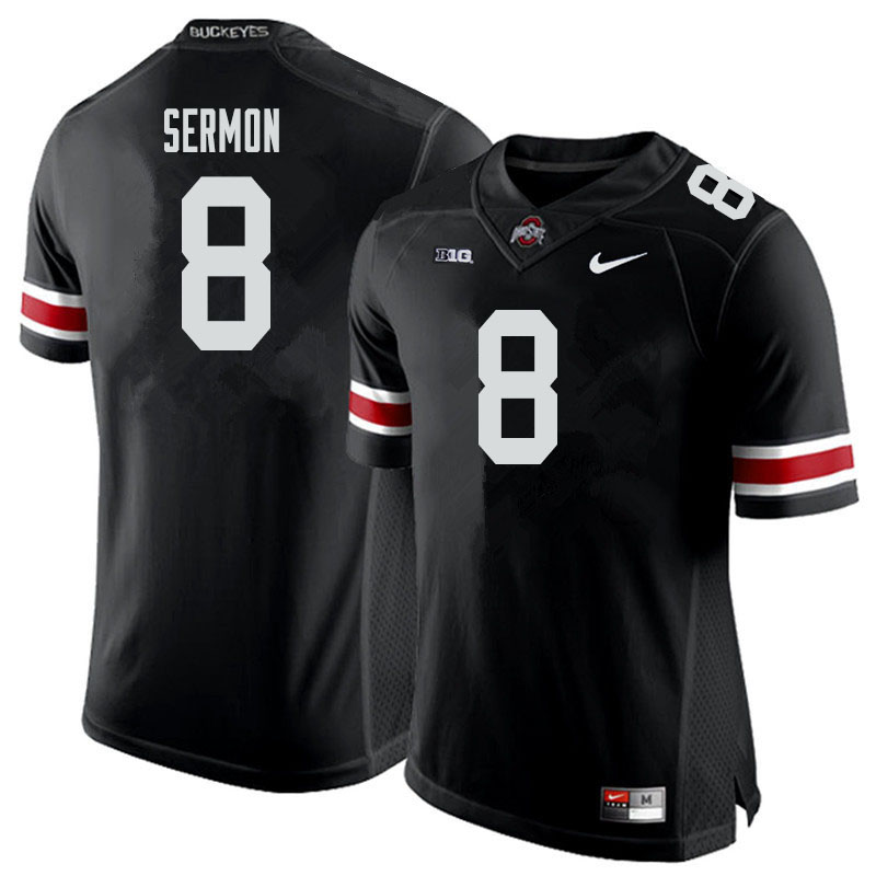 Men #8 Trey Sermon Ohio State Buckeyes College Football Jerseys Sale-Black